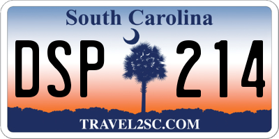 SC license plate DSP214