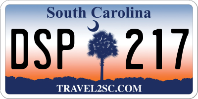 SC license plate DSP217