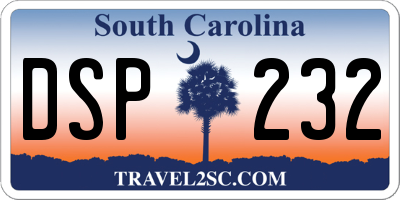 SC license plate DSP232