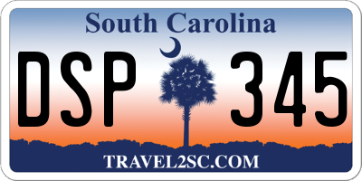 SC license plate DSP345