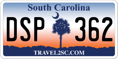 SC license plate DSP362