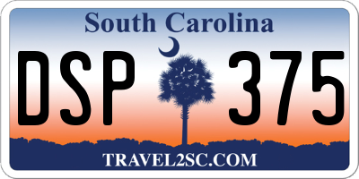 SC license plate DSP375