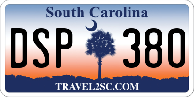 SC license plate DSP380