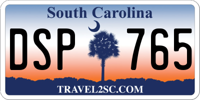 SC license plate DSP765