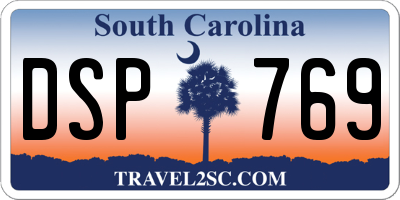 SC license plate DSP769