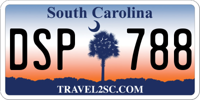 SC license plate DSP788