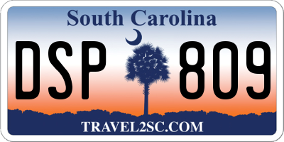 SC license plate DSP809
