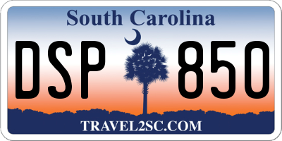 SC license plate DSP850