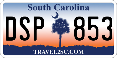 SC license plate DSP853