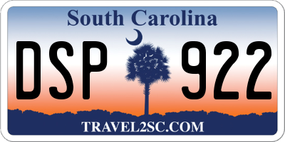 SC license plate DSP922