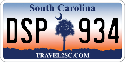 SC license plate DSP934