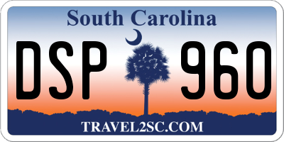 SC license plate DSP960