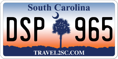 SC license plate DSP965