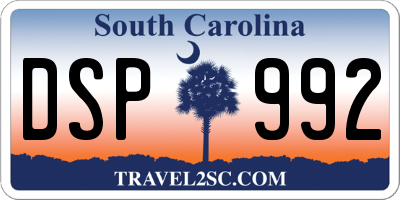 SC license plate DSP992