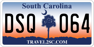SC license plate DSQ064