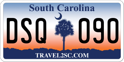 SC license plate DSQ090