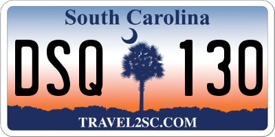 SC license plate DSQ130