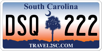 SC license plate DSQ222