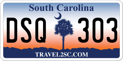 SC license plate DSQ303