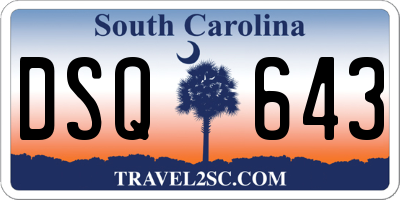 SC license plate DSQ643