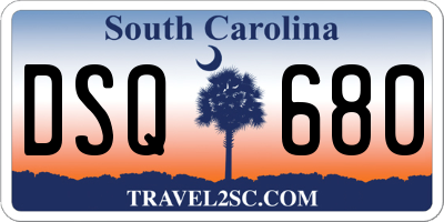 SC license plate DSQ680