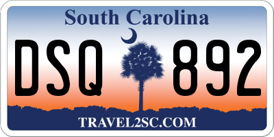 SC license plate DSQ892
