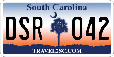 SC license plate DSR042