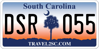SC license plate DSR055