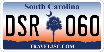 SC license plate DSR060