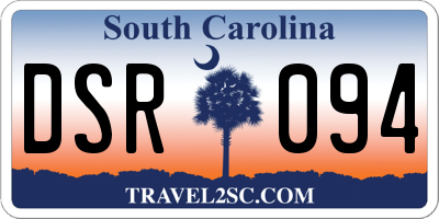 SC license plate DSR094