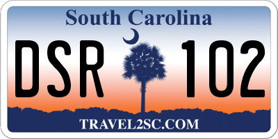 SC license plate DSR102