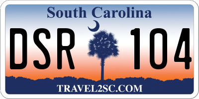 SC license plate DSR104