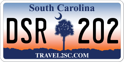 SC license plate DSR202