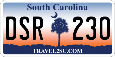 SC license plate DSR230