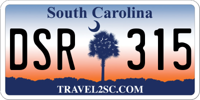 SC license plate DSR315