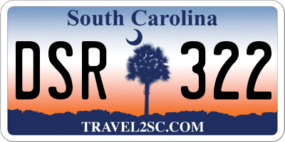 SC license plate DSR322