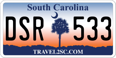 SC license plate DSR533
