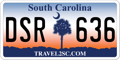 SC license plate DSR636