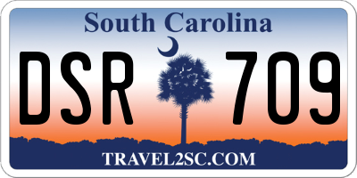 SC license plate DSR709