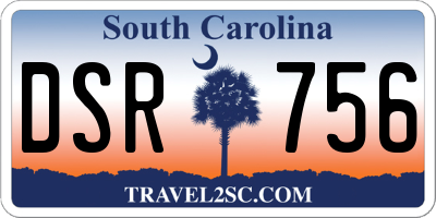 SC license plate DSR756