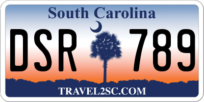SC license plate DSR789