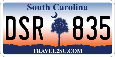 SC license plate DSR835