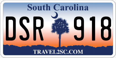 SC license plate DSR918