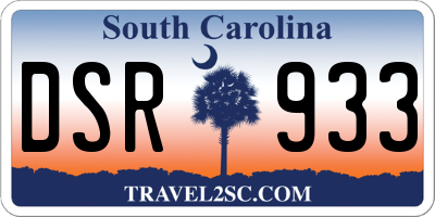 SC license plate DSR933
