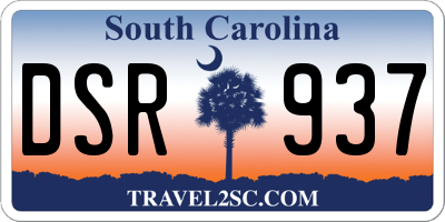 SC license plate DSR937
