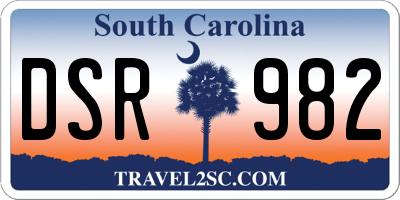 SC license plate DSR982