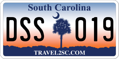 SC license plate DSS019