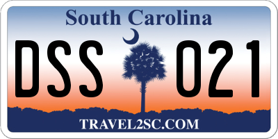 SC license plate DSS021