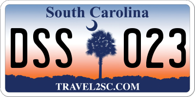 SC license plate DSS023