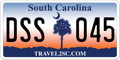 SC license plate DSS045